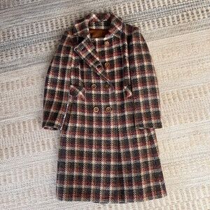 Vintage Bromleigh NY wool Tweed Textured Overcoat Women's medium Midi